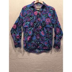 VTG 90s Wrangler Western Button Up Shirt Womens Size Small Flower Designs